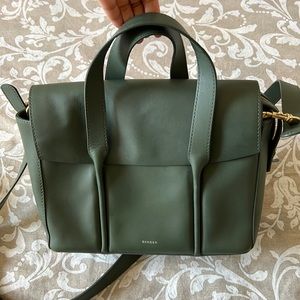 Leather crossbody work bag